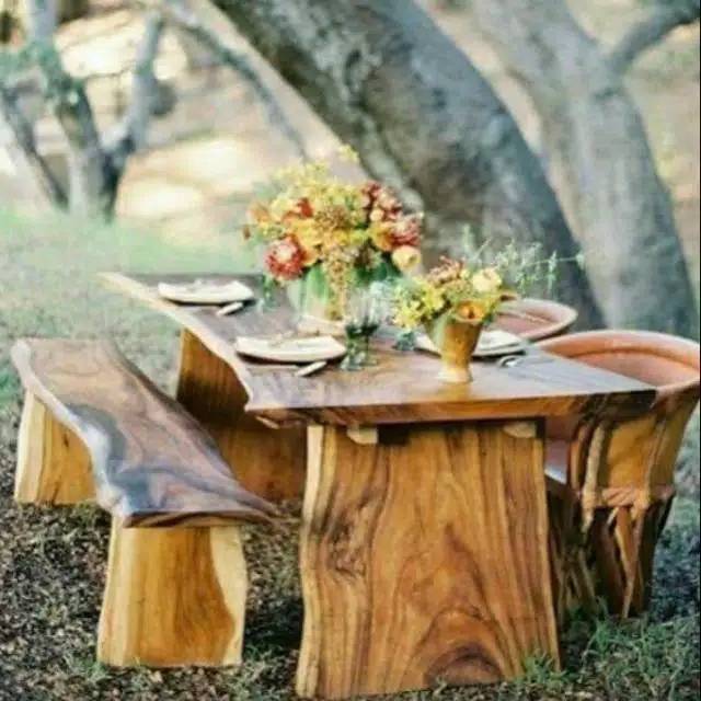 meja makan kayu trembesi,top,mebel jepara