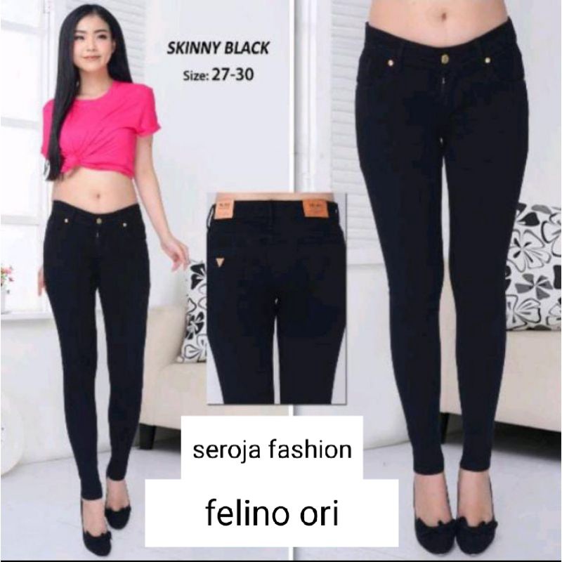 CELANA FELINO PREMIUM PENSIL/Jeans Felino Original/Celana Cewek merek felino ori/Celana cewek Hitam/