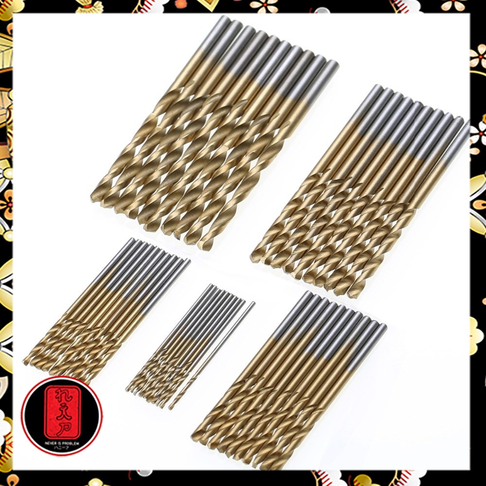 Mata Bor Power Drill Bits Titanium Coated 50 PCS - DW1361 - Golden