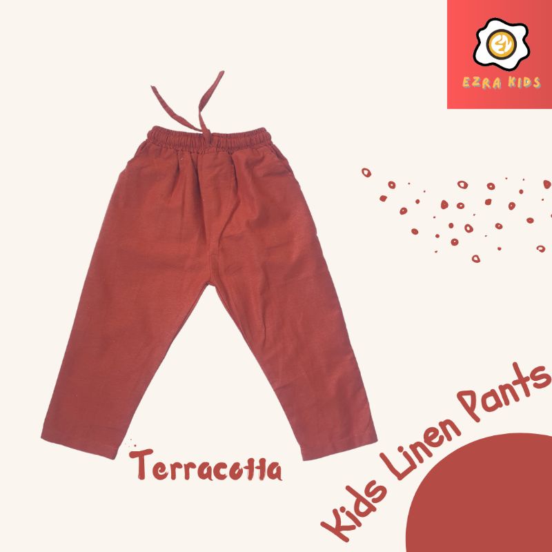 Celana Sirwal Anak laki laki Panjang bahan Katun Linen Bangkok Ezra kids 1-10 tahun