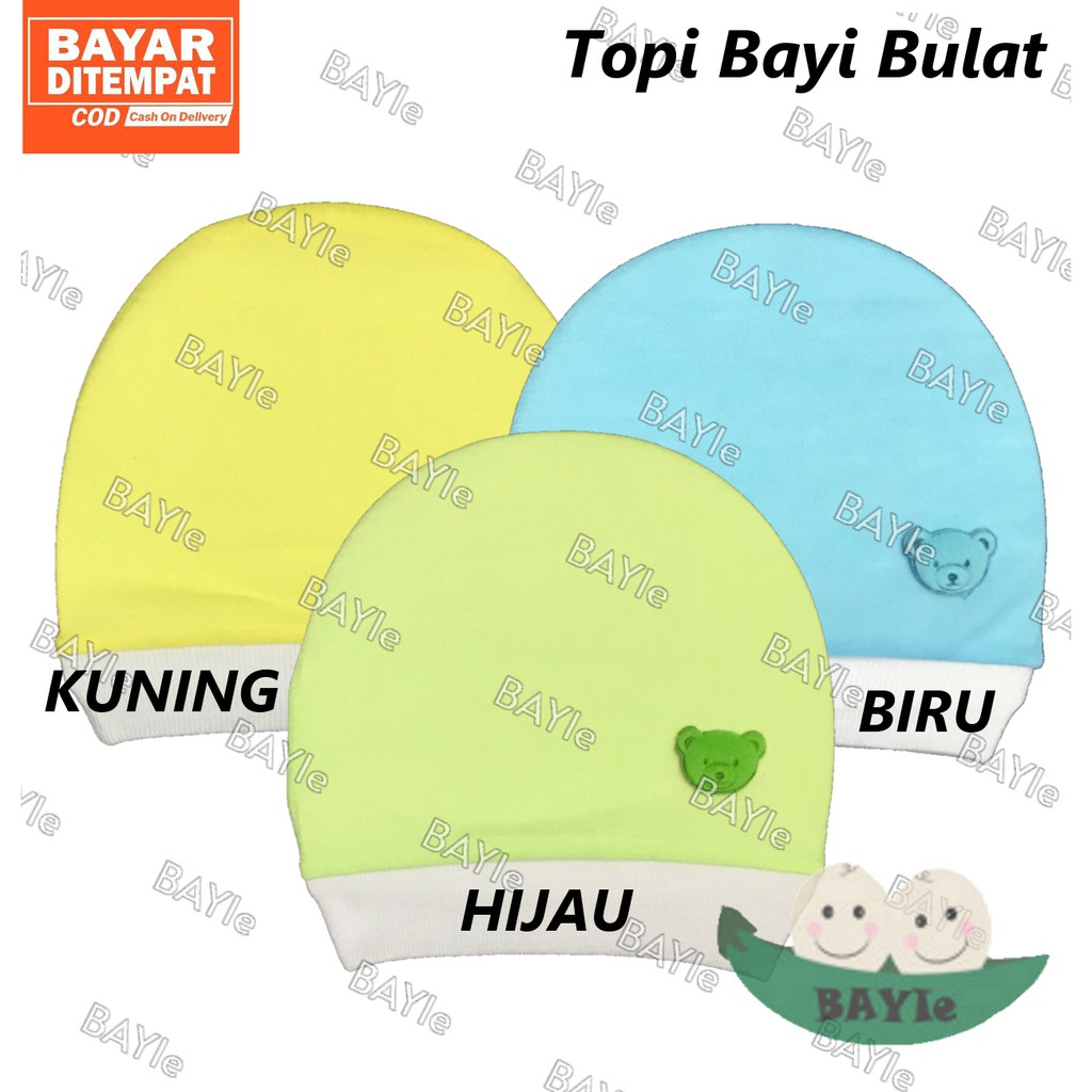 BAYIe - Topi Bayi / Anak model BULAT POLOS WARNA