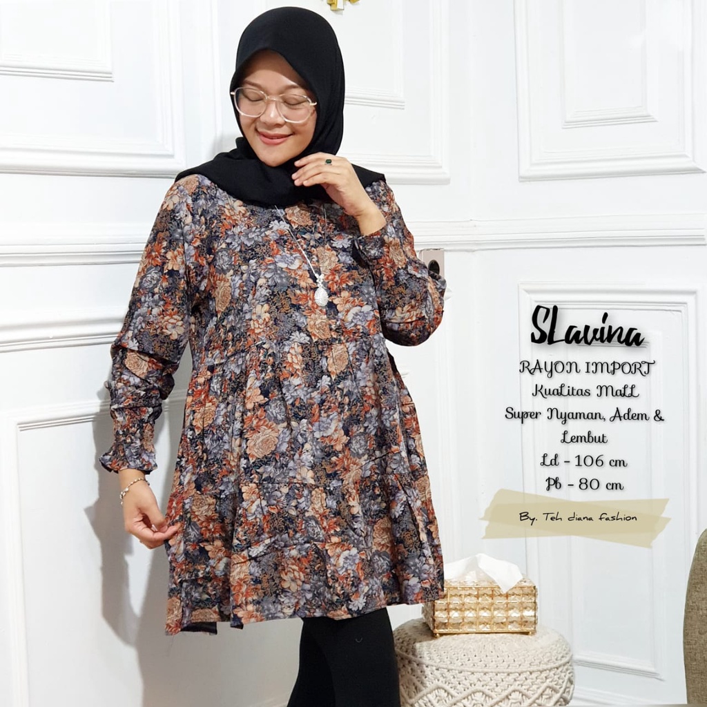 Baju Atasan Wanita / Blouse Wanita Terbaru / Atasan Wanita Terbaru Slavina Viscose LD 106 Cm-2