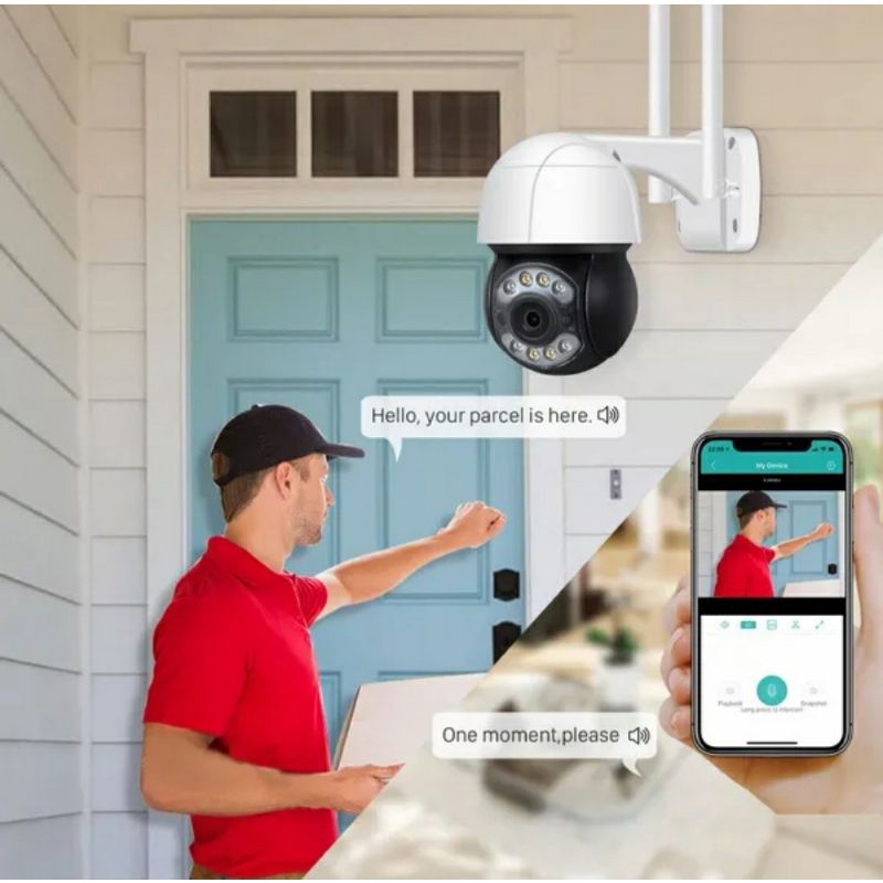 0IP CAMERA CCTV WIFI SPEED DOME PTZ 8MP OUTDOOR FULL HD 1080P CCTV APP V380 / MALAM BISA BERWARNA