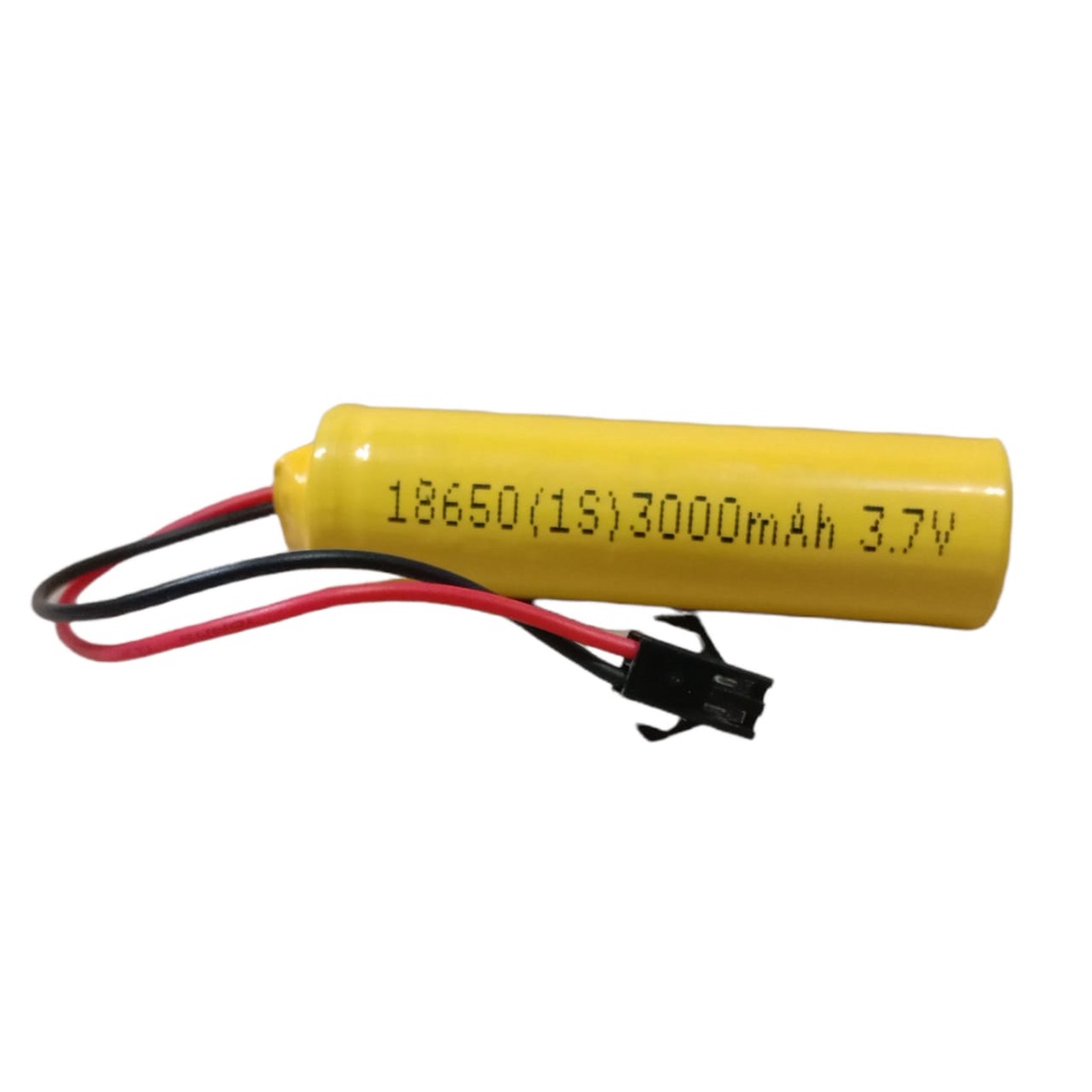 Baterai RC/ Baterai Mainan Remot Control 1x 18650-1S 3000mAh 3.7V Protektor BMS 6A Soket Hitam