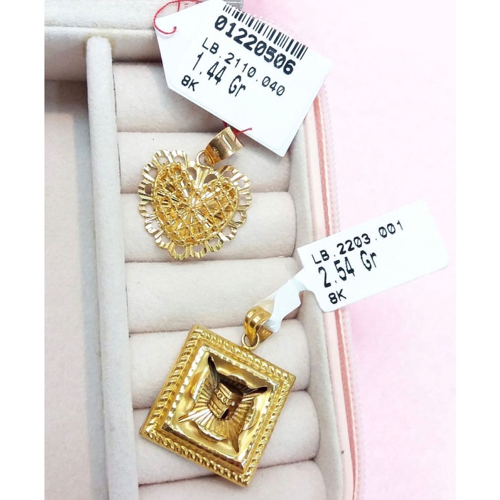 Liontin emas asli variasi love kadar 375/8k fashion murah ringan