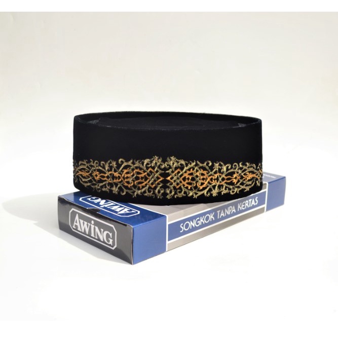 Peci Songkok Awing Bordir Zavier Emas / Kopiah Bordir Awing Original