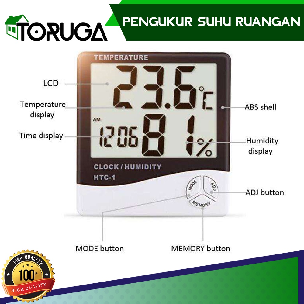 Alat Pengukur Suhu Ruangan Termometer hygrometer Ruang Digital Jam thermometer in out