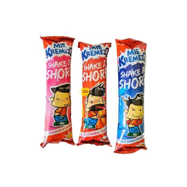 

mie kremez shake & shorr 1 sachet jajanan snack anak 11 gr