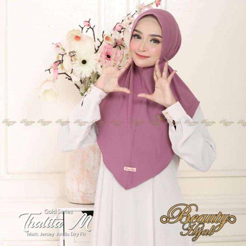 (Original Beauty Hijab) Bergo thalita series gold // Bergo Ped Tali Jersey