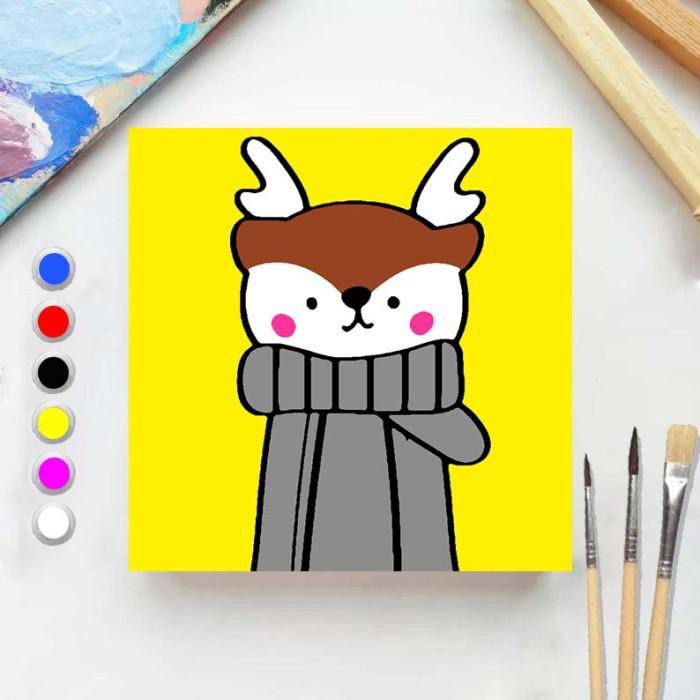 

Art / Paint By Number Animal Deer White 20X20 Painting Kit/Set Melukis - Deer White