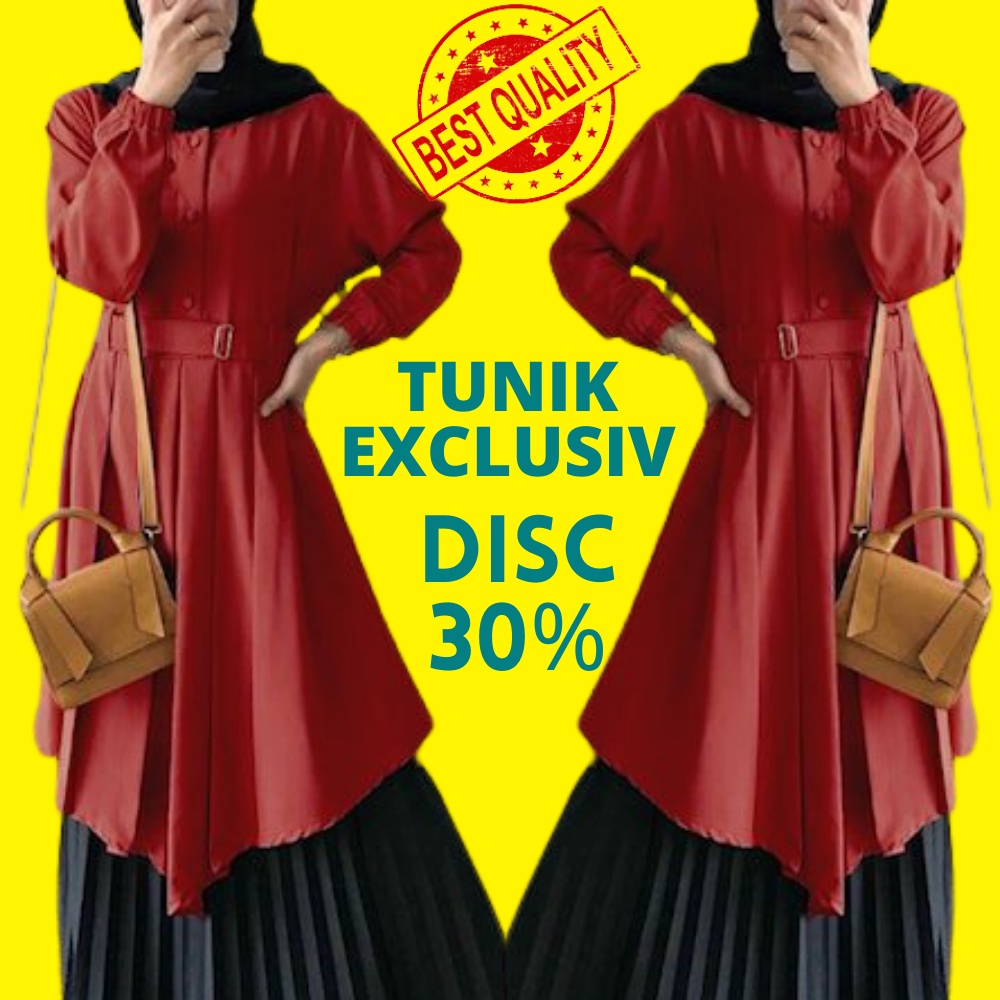 Atasan Baju Kemeja Long Tunik Tunic Busui Fashion Muslim Wanita Terbaru Lengan Panjang Gamis Murah R