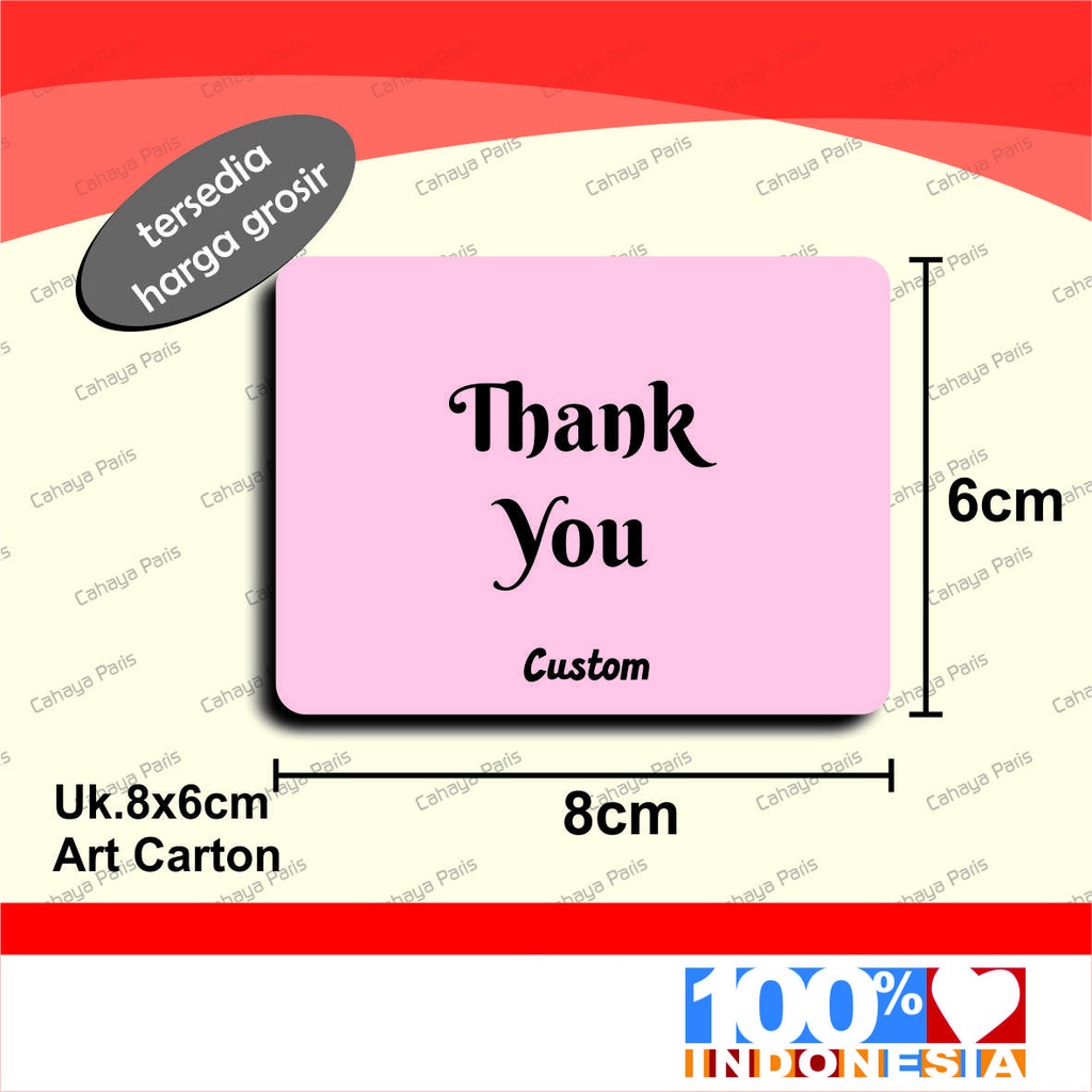 

Thank You Card Custom 8x6Cm