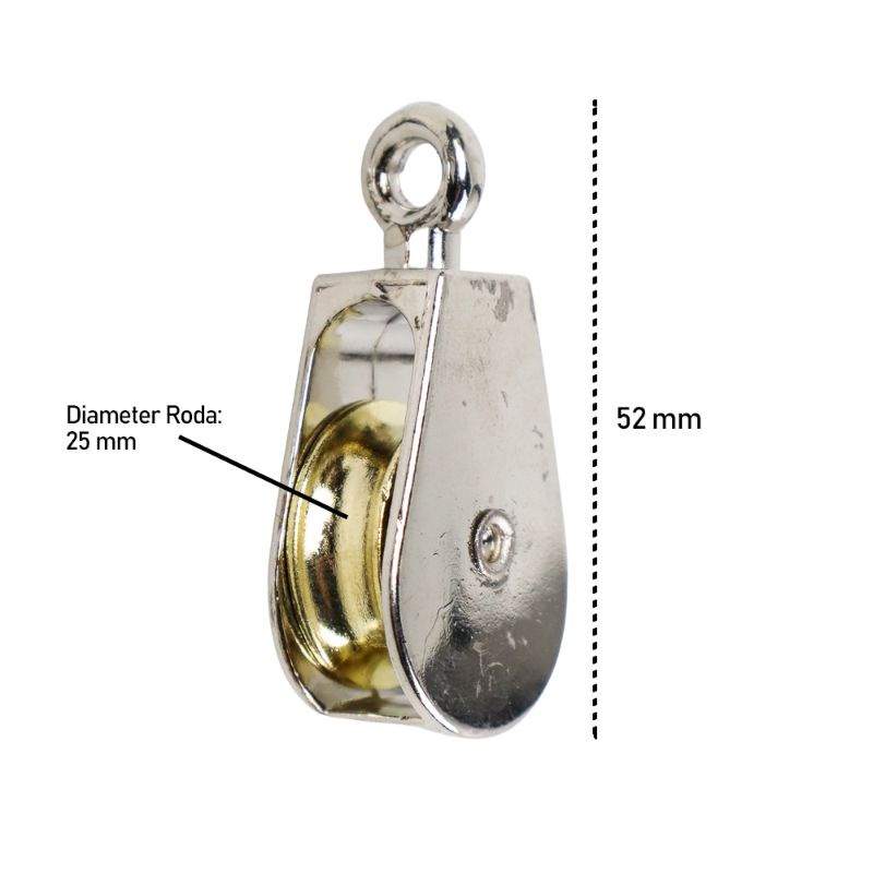 Katrol Mini Serbaguna Swivel Pulley Stainless Steel Single Wheel 52 mm