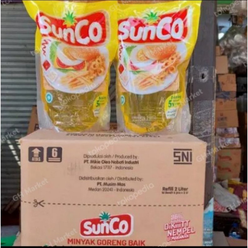 

Minyak goreng merk Sunco kemasan 2 liter exp lama produk terbaru