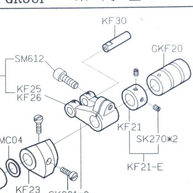 KF20 Asli Siruba Bushing Tiang Jarum - Mesin Obras 700F