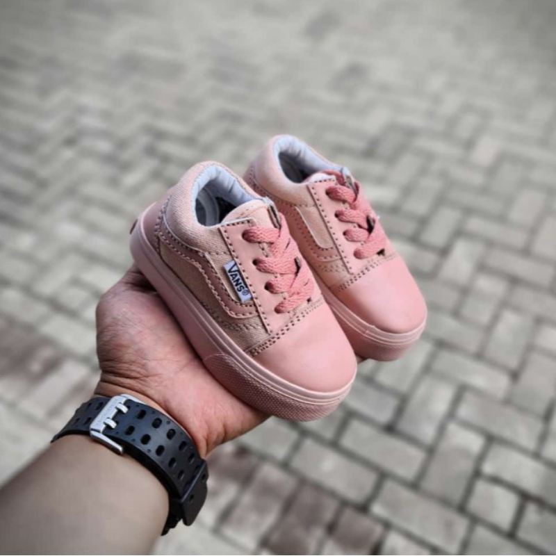 SEPATU ANAK PEREMPUAN VANS OLDSKOL PEACH PEREKAT DAN TALI MURAH