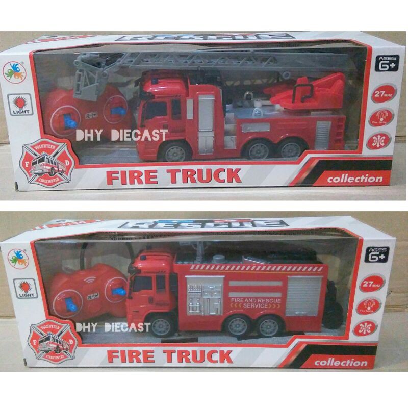 Mainan Rc Fire Truck 1:30 - Mainan Mobil Mobilan Truk Pemadam Kebakaran Remot Control