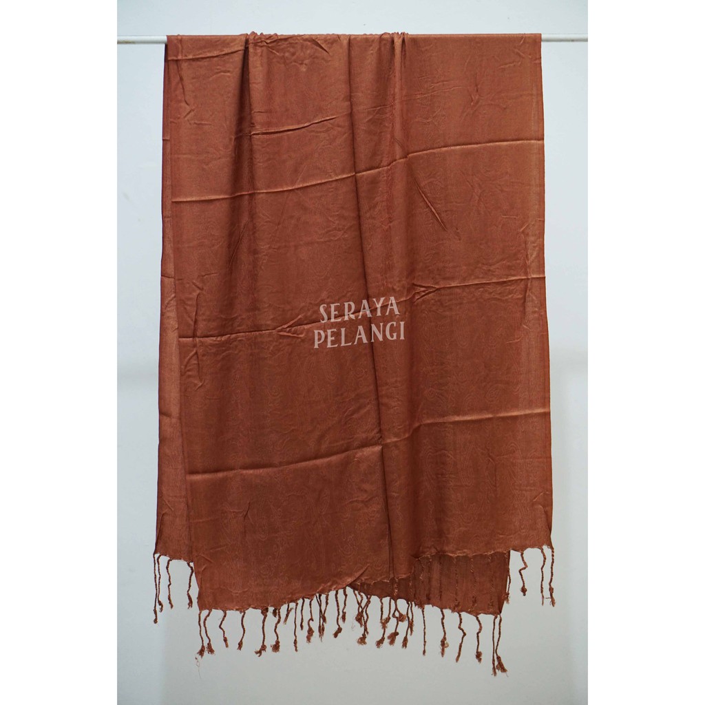 Pashmina Bayangan Motif | Selendang | Scarf | Syal | Shawl | Pasmina | Souvenir | Hadiah | Keong-12. Cokelat muda