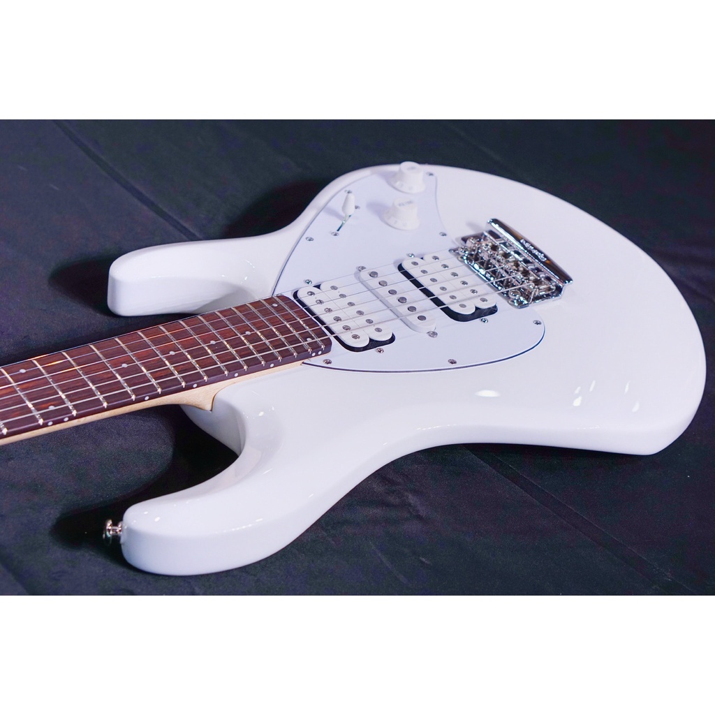 Ernie Ball Music Man Silhouette HSH Trem - White, Maple Fingerboard G99196