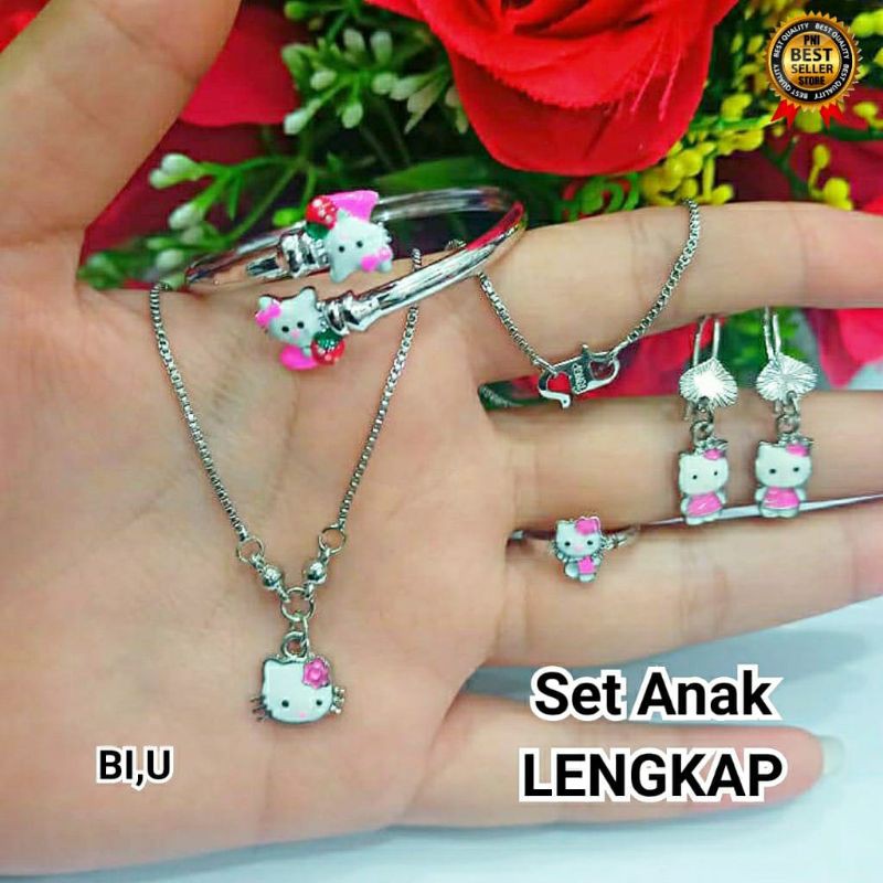 Xuping set perhiasan anak anak Lapis emas motif pilihan silver dan gold