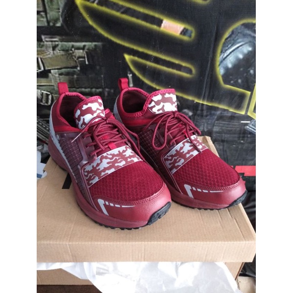 Sepatu Olahraga MABES POLRI Original Maroon - Abu