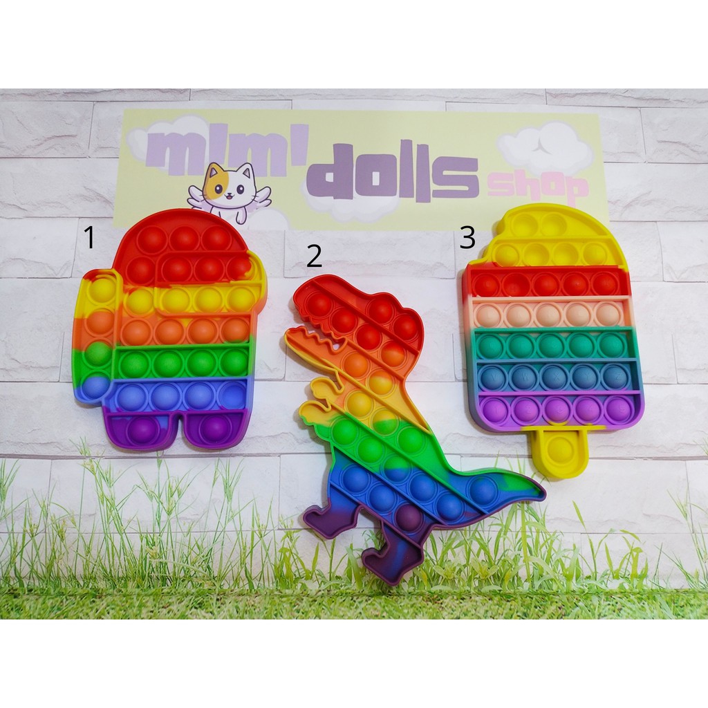 POP IT RAINBOW (AMONG US, DINOSAURUS atau ICE CREAM) HARGA TERJANGKAU