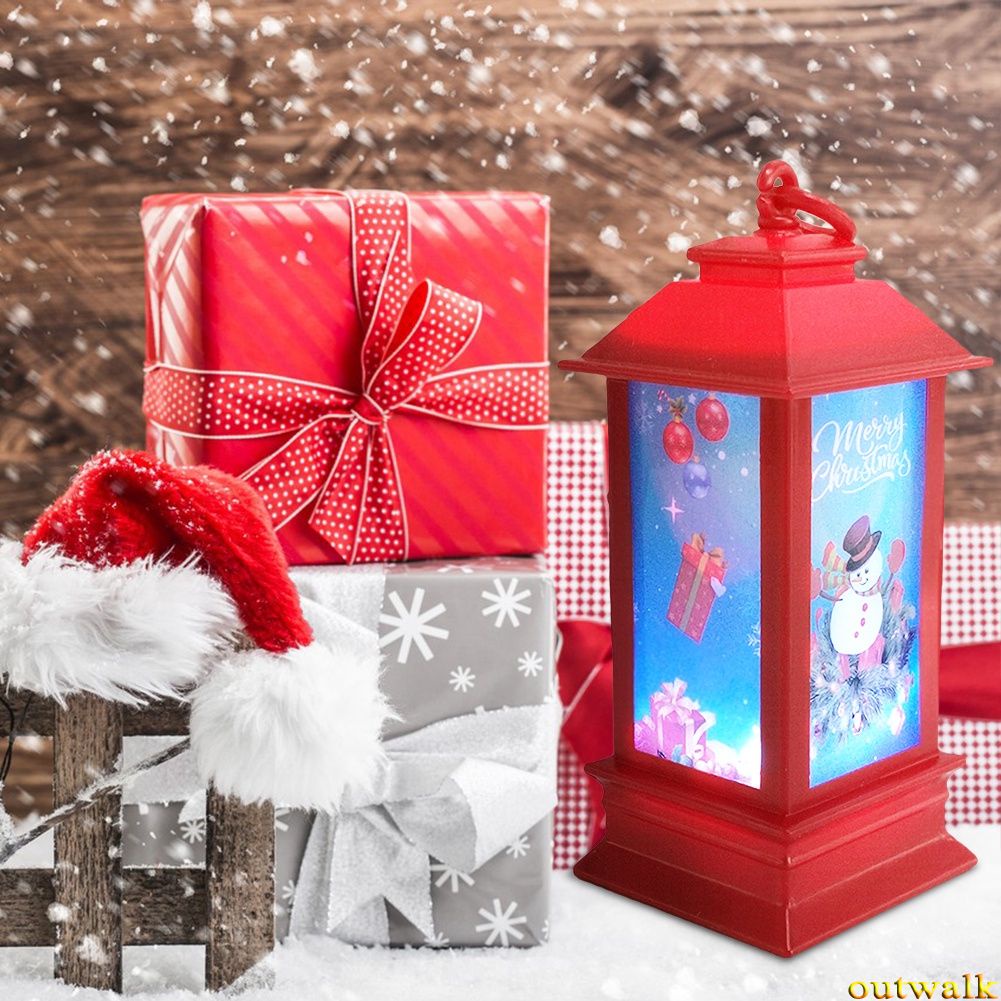 Lentera Lilin Natal Gaya Vintage Dengan Lampu Led Ukuran 5.5x2.1 Inch