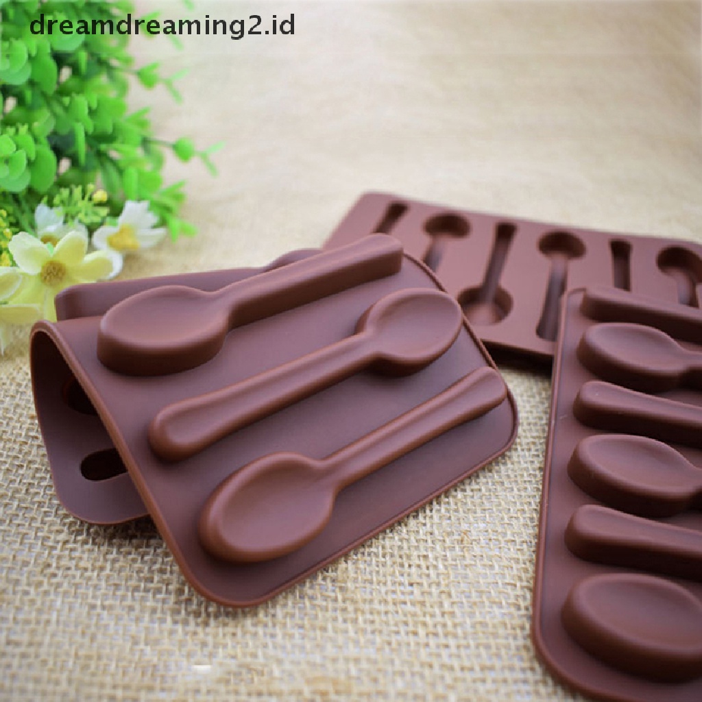 (LIKE) Cetakan Sabun / Cokelat 3D Bentuk Sendok 6 Lubang Bahan Silikon