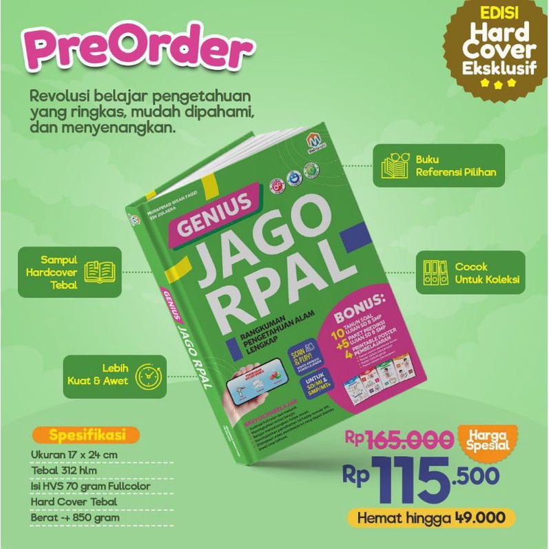 Jual Buku Penunjang Sekolah SD/MI & SMP/MTs Genius Jago RPAL By Ziyad ...