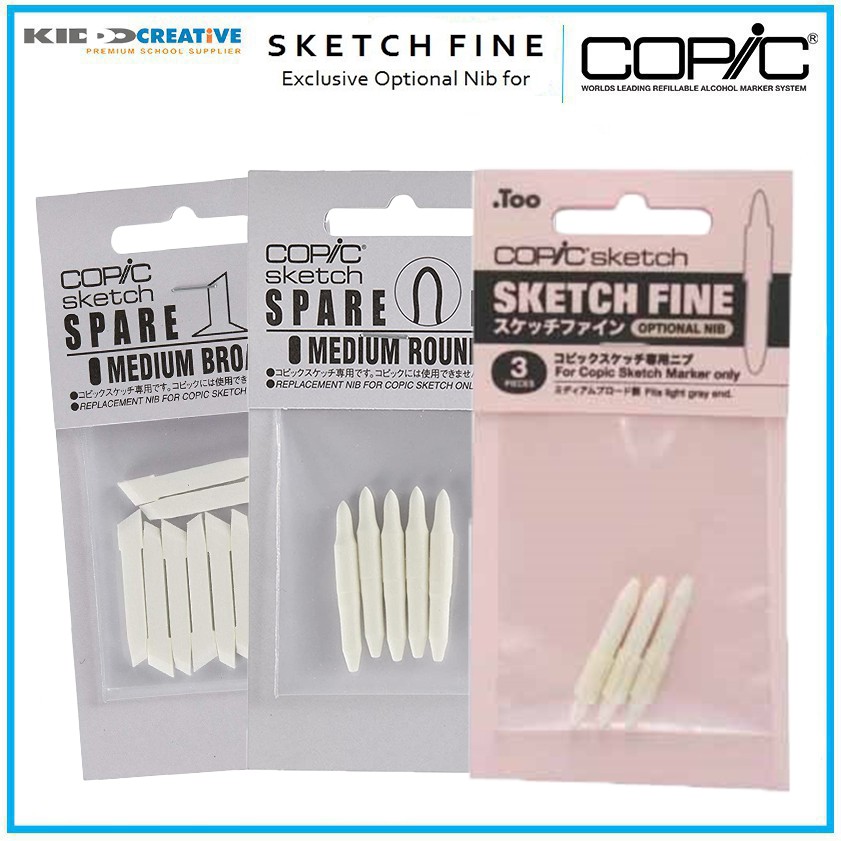 

COPIC SKETCH NIB SUPER BRUSH, MEDIUM BROAD, MEDIUM ROUND, NIB FINE / 3PCS - 10PCS / PAK
