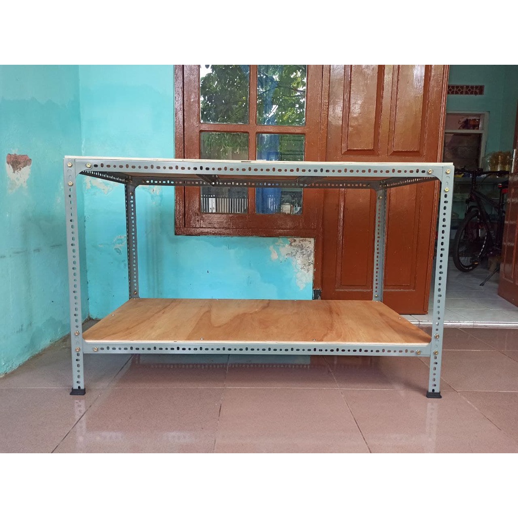 RAK SUSUN P100 L50 (cm) 2 TINGKAT RAK BESI SIKU LUBANG SERBAGUNA