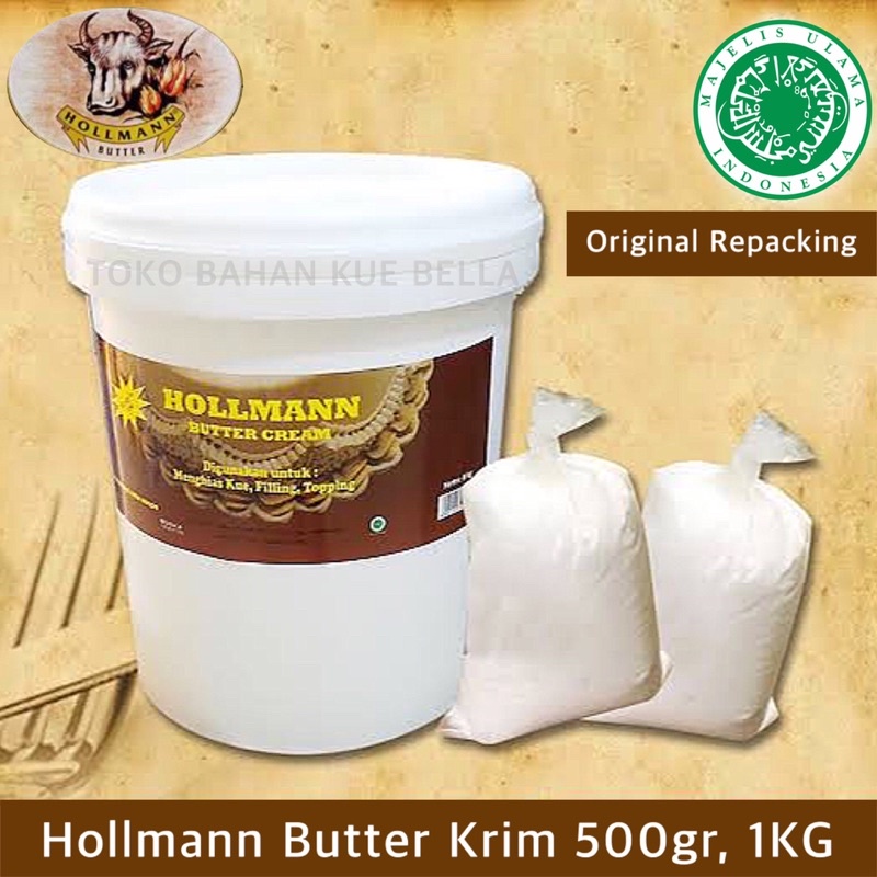 Hollman BUTTER CREAM VANILLA 500GR - Krim Pelapis Vanila Siap Pakai