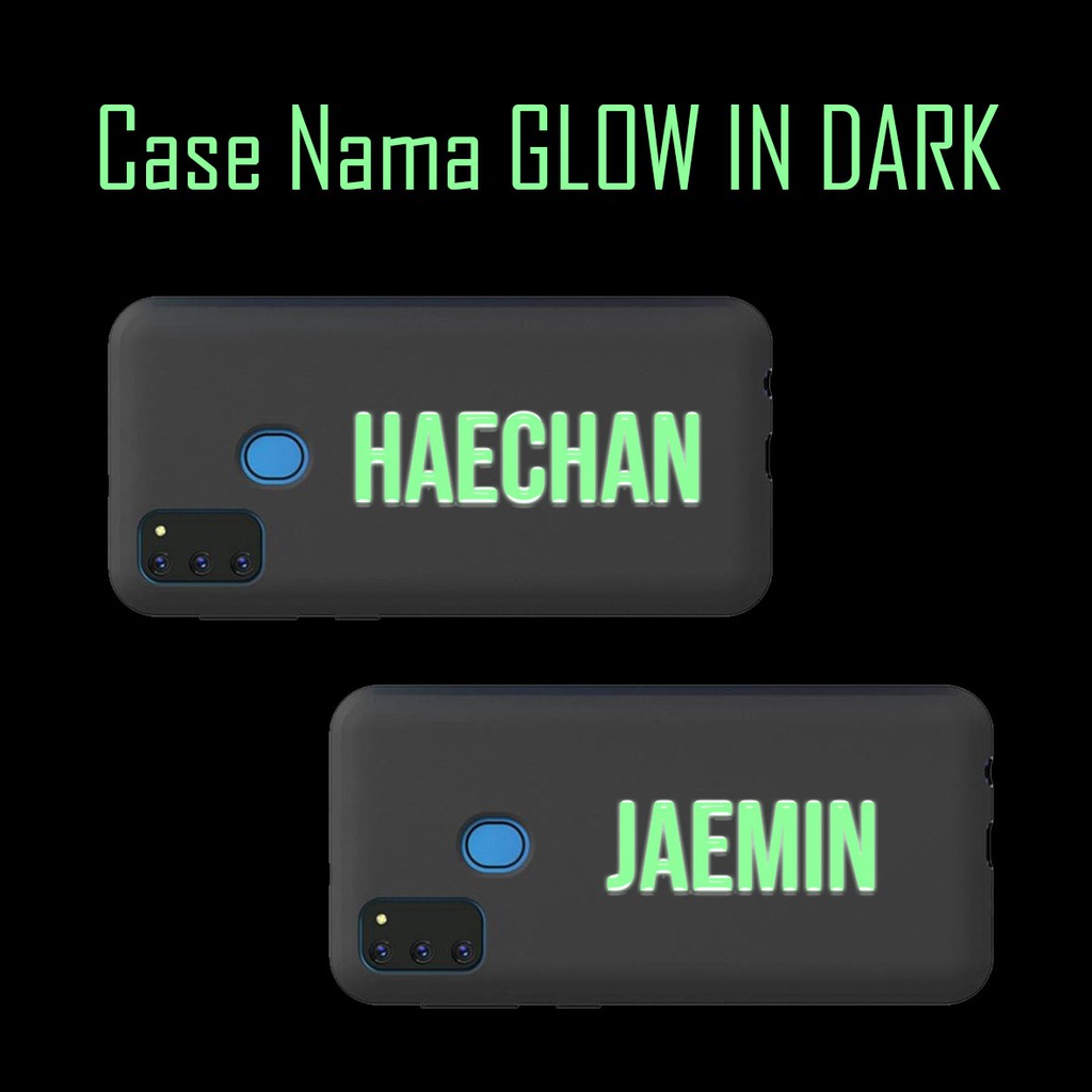 [SILIKON] Case nama Glow in dark custom oppo vivo realme redmi xiaomi samsung iphone meizu