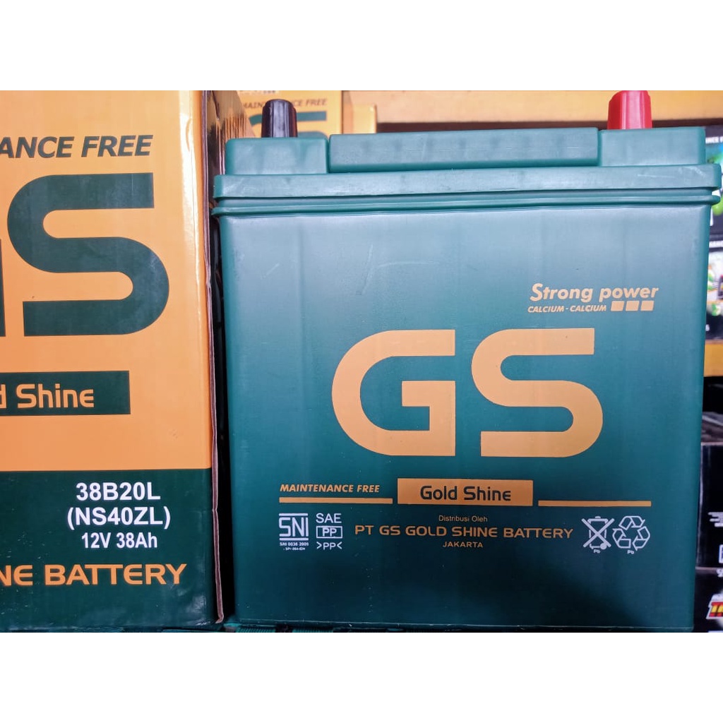 Aki GS GOLD SHINE NS40ZL (36B20L) untuk Toyota Agya, Calya, Corolla Altis, Hilux, Daihatsu Ayla, Sig