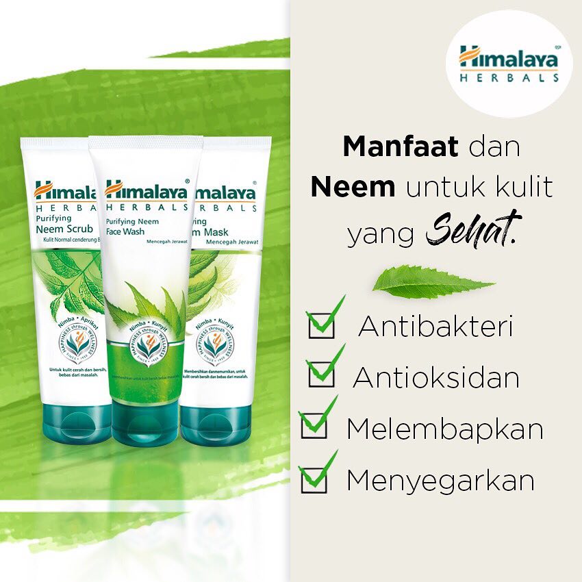 (INEED) Himalaya Purifying Neem Mask 100ml | 50ml / Masker HImalaya / Masker Wajah / Skin Care / Face Mask