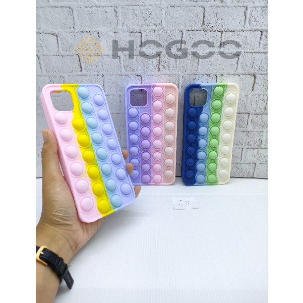 HOGOO CASE POP IT SILICONE REALME FOR C11 C12 C15 REALME 5 REALME 6 PRO REALME 7 PRO - CASE PENGHILANG STRESS PUSH IT BUBBLE CASE RAINBOW