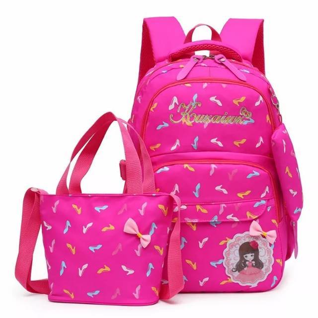 Tas sekolah anak perempuan unik terbaru satu set 3in Tas sekolah anak perempuan unik terbaru satu set 3in