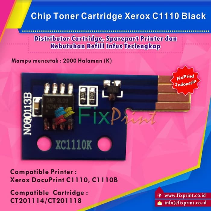 Chip Xerox C1110 Black- Chip Reset Toner Cartridge Xerox C1110 Black FPS3097