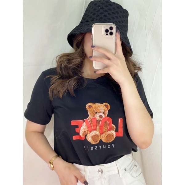 VELVET Kaos Atasan Wanita Premium size L BEAR SERIES