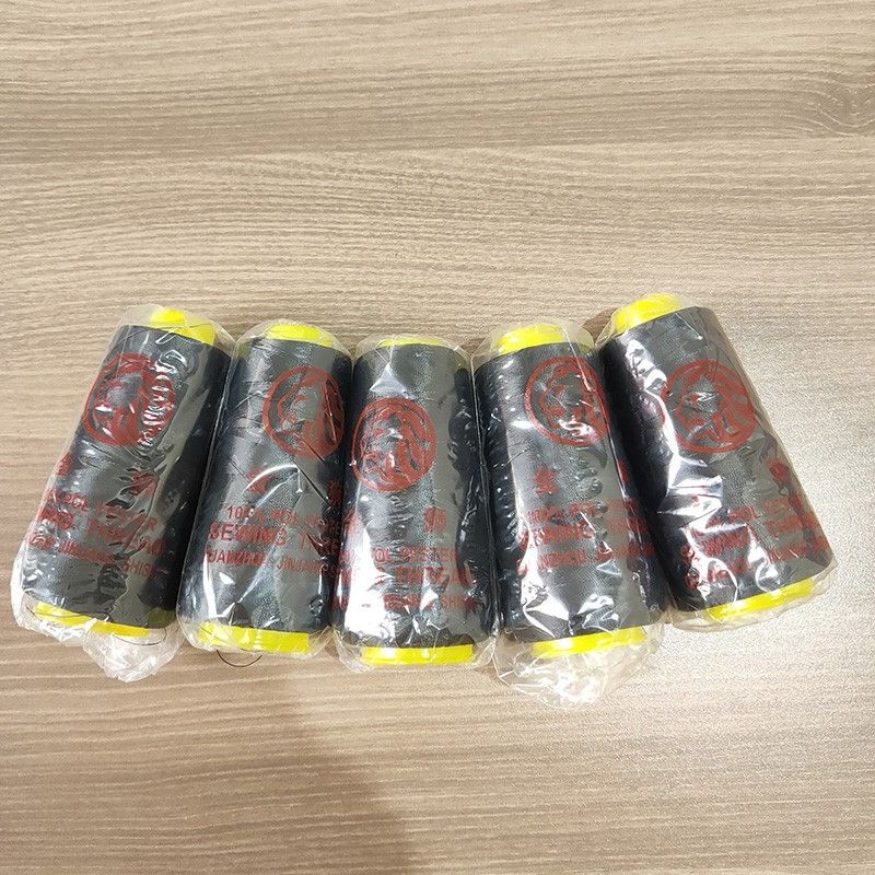 cod Benang jahit tas kualitas baik 40/3 import tambang kuat anti putus (3000 yard) hitam kelas satu