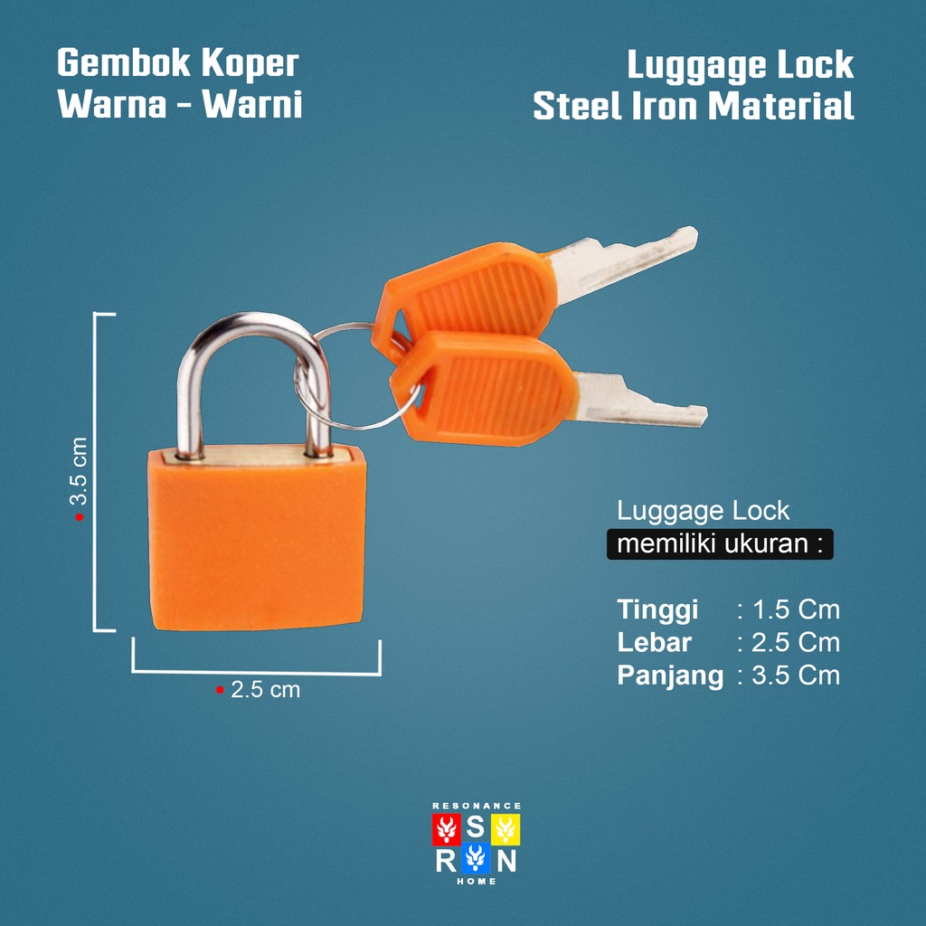 Gembok Koper Warna Warni / Luggage Lock Resonance Home