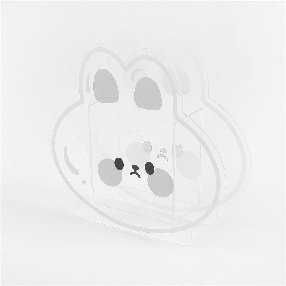 Lanfy Tempat Pulpen Akrilik Aksesoris Meja Kantor Beruang Kelinci Transparan Kartun Alat Tulis Kosmetik Kotak Penyimpanan