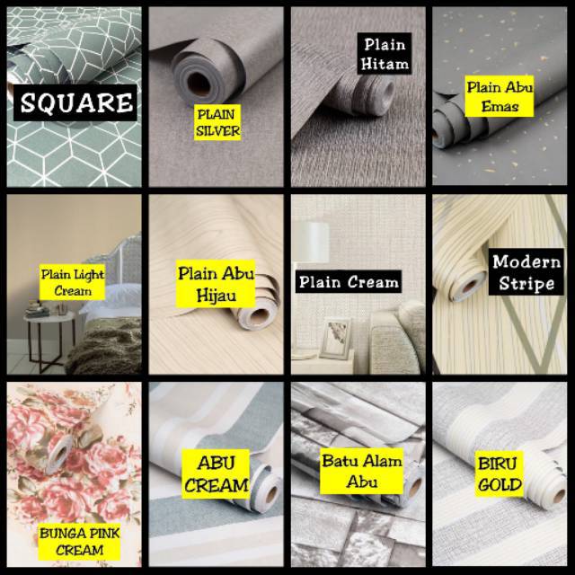 10Mx45CM PREMIUM Wallpaper Dinding Sticker BUNGA POLOS 10Mx45CM PREMIUM Wallpaper Dinding Sticker BUNGA POLOS