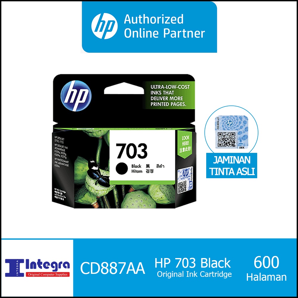 Tinta HP 703 Black Original Cartridge - CD887AA