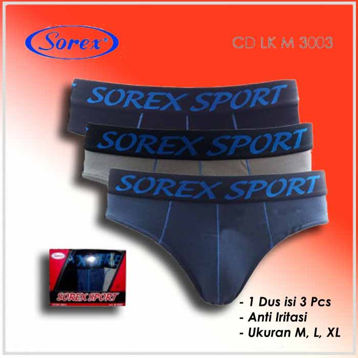 Celana Dalam Pria Sorex Model Sport M3003 Bahan 100% Katun Anti Iritasi dan Lembut