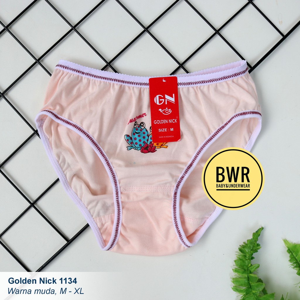 CD Golden Nick 1134 Warna Muda List | Celana Dalam Anak Perempuan Warna Muda - Bwr