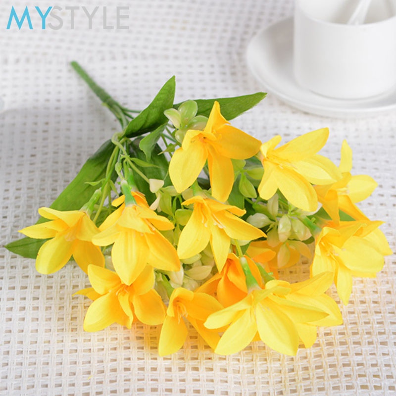 MYSTYLE BUNGA PLASTIK LILY XC6 BUNGA HIAS PLASTIC ARTIFICIAL BUNGA ARTIFISIAL MURAH-KUNING