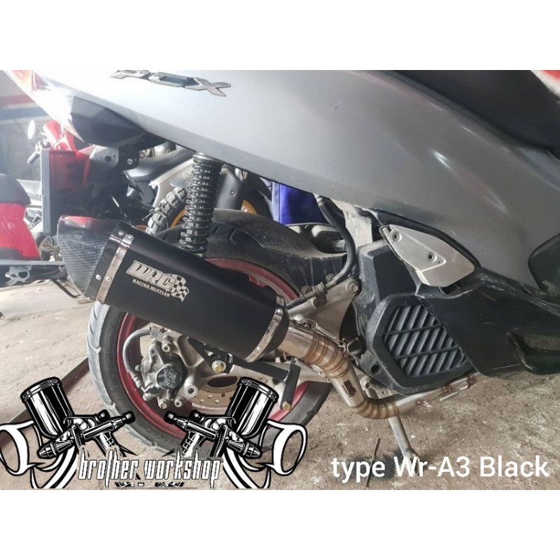 Knalpot WRC model racing bebasan PCX ADV type Wr-A3 black
