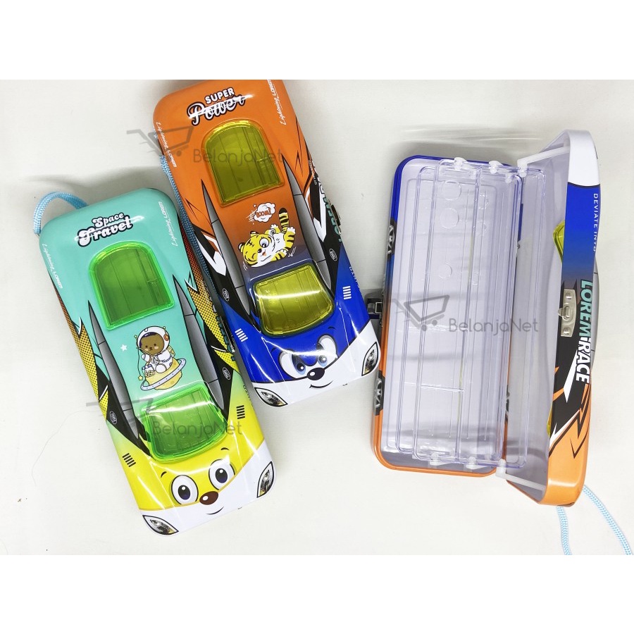 Tempat Pensil Mobil Sport Kaleng Anak (2 Tingkat)