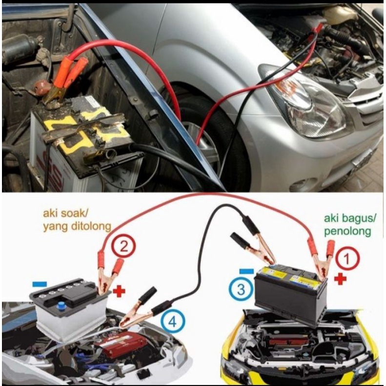 [BISA COD] Kabel Jumper Aki Mobil 500A Cable Booster Cable Jumper Emergency 1.8m